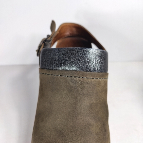 Dansko Delle Suede Retro Slingback Heel Platform Olive Clog Women's Size 7.5-8 - Picture 5 of 8